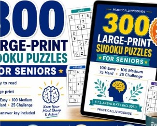 300 Large-Print Sudoku Puzzles book cover
