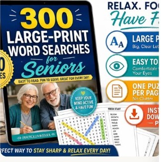 300 Large-Print Word Searches book cover